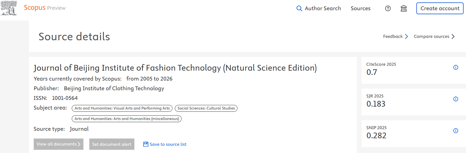 Scopus Journal Preview